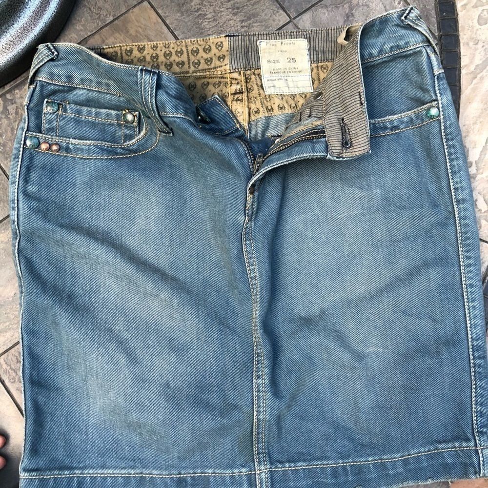 Free people angel wing denim skirt size 25
